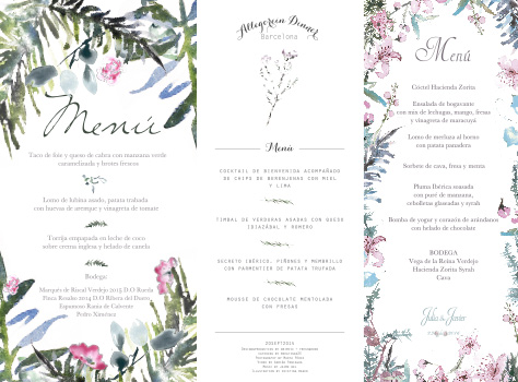 minuta para bodas