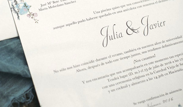Texto para invitaciones de boda